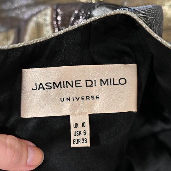 Jasmine Di Milo Size 6 Metallic Fit and Flare Mini Dress - Picture 10 of 12